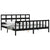 Bed Frame without Mattress Black 183x203 cm King Solid Wood Pine