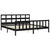 Bed Frame without Mattress Black 183x203 cm King Solid Wood Pine