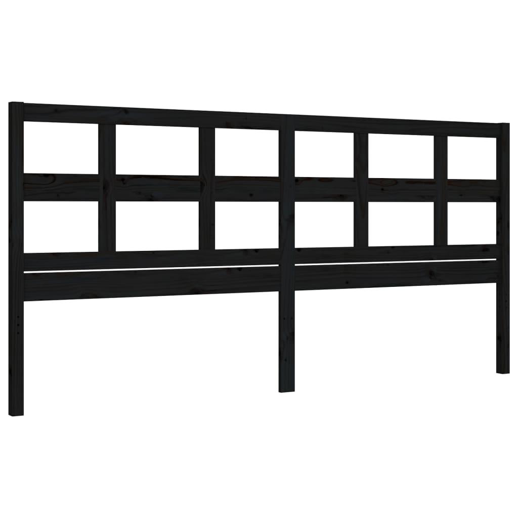 Bed Frame without Mattress Black 183x203 cm King Solid Wood Pine