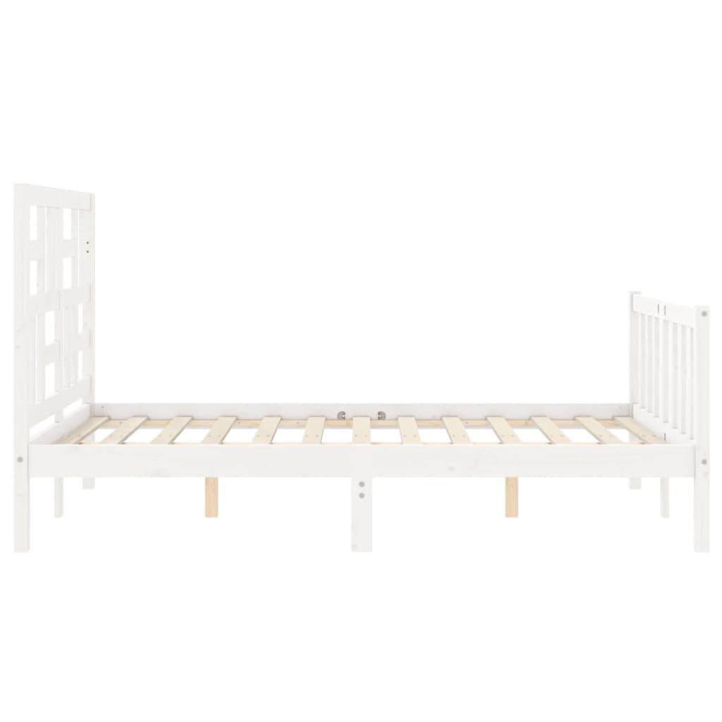 Bed Frame without Mattress White 135x190 cm Solid Wood Pine