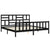 Bed Frame without Mattress Black 183x203 cm King Solid Wood Pine