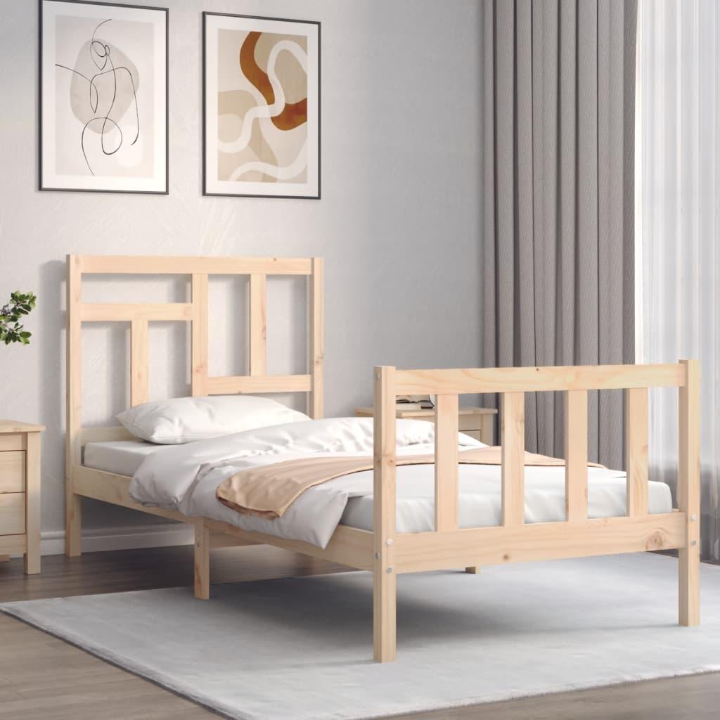 Bed Frame without Mattress 90x190 cm Solid Wood Pine