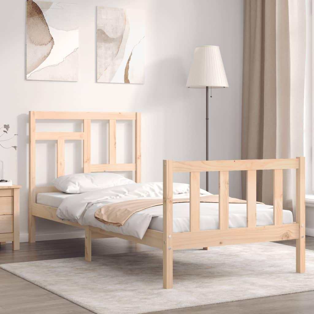 Bed Frame without Mattress 90x190 cm Solid Wood Pine