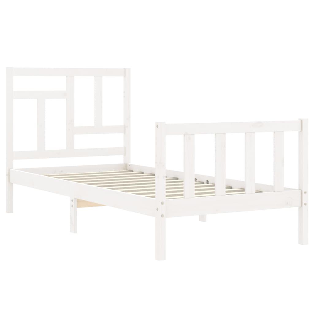 Bed Frame without Mattress White 90x190 cm Solid Wood Pine