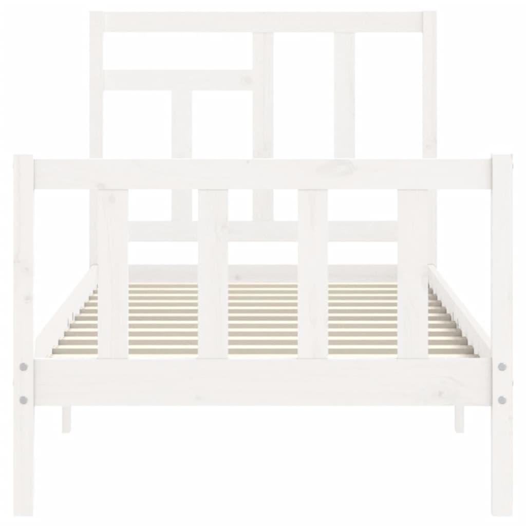 Bed Frame without Mattress White 90x190 cm Solid Wood Pine