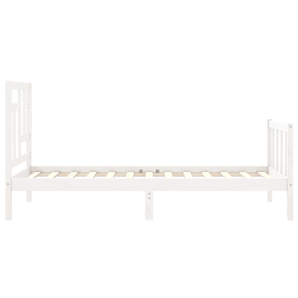 Bed Frame without Mattress White 90x190 cm Solid Wood Pine