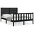 Bed Frame without Mattress Black 135x190 cm Solid Wood Pine