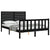 Bed Frame without Mattress Black 135x190 cm Solid Wood Pine