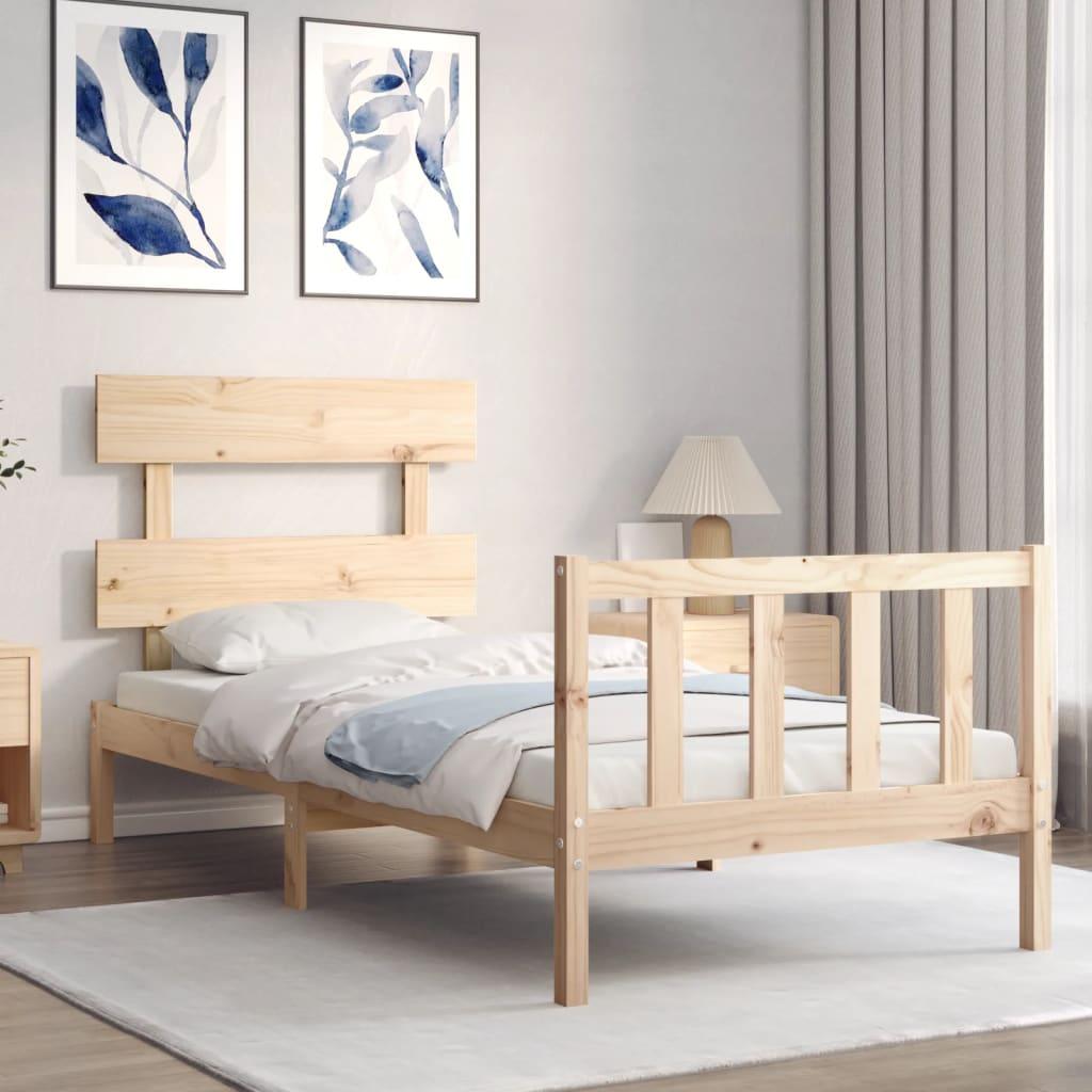 Bed Frame without Mattress 90x190 cm Solid Wood Pine