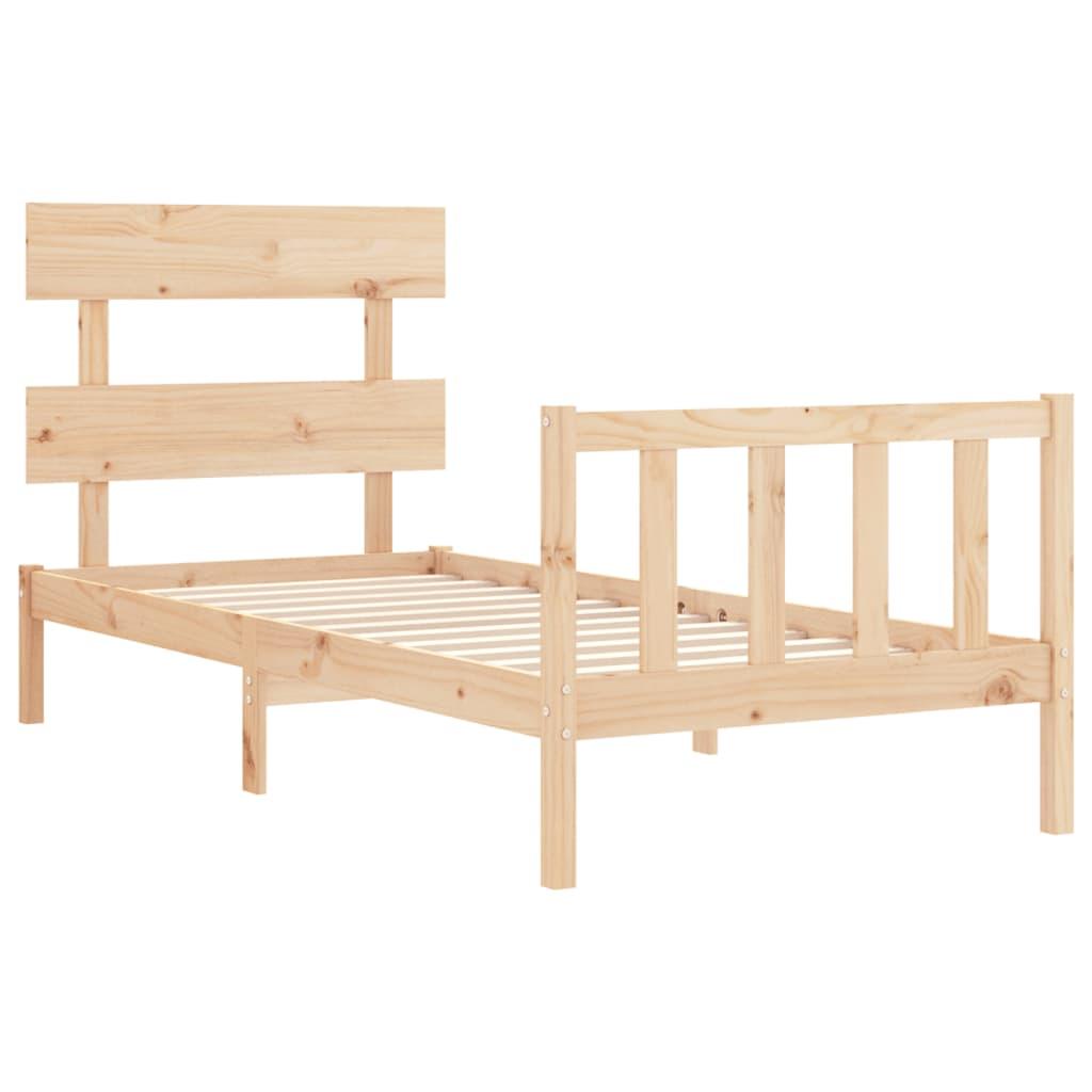 Bed Frame without Mattress 90x190 cm Solid Wood Pine