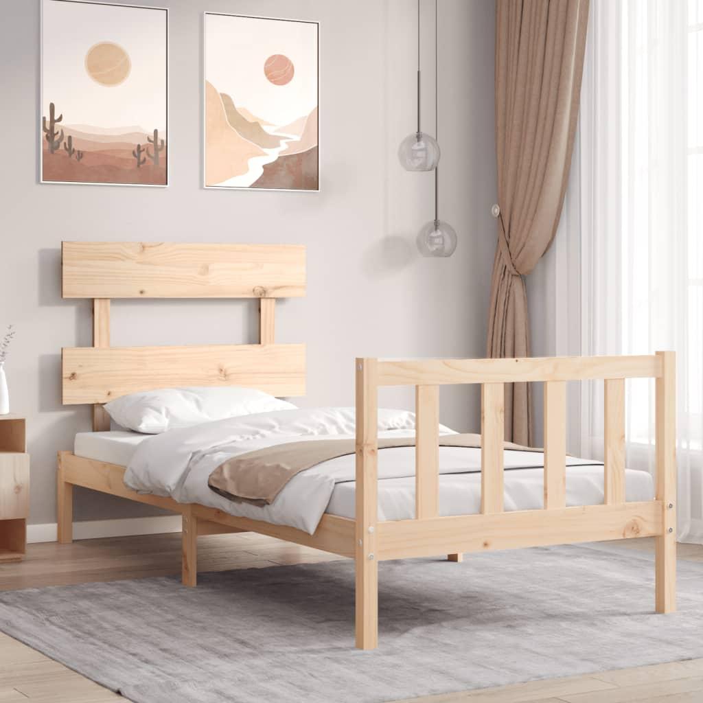 Bed Frame without Mattress 90x190 cm Solid Wood Pine