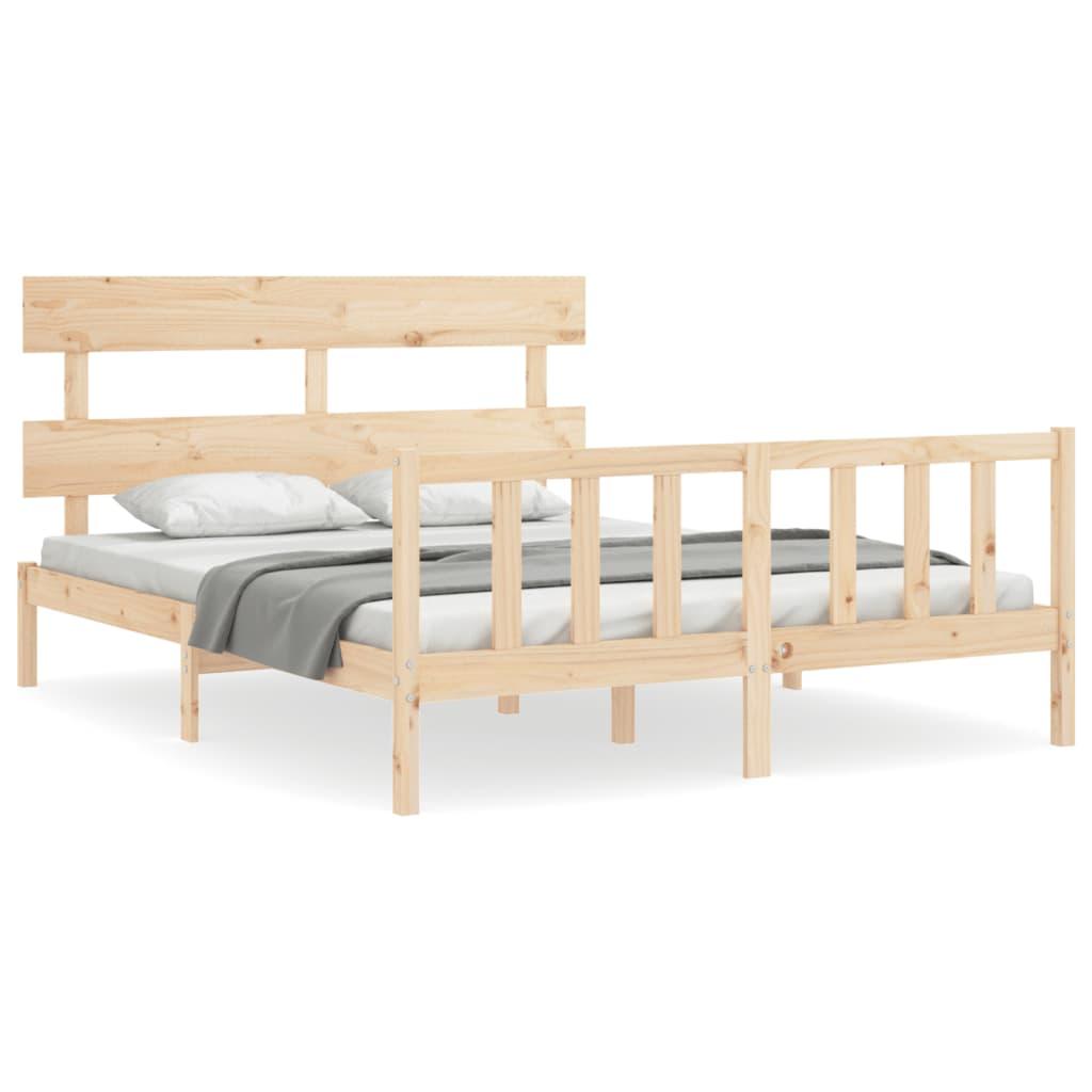 Bed Frame without Mattress 150x200 cm Solid Wood Pine