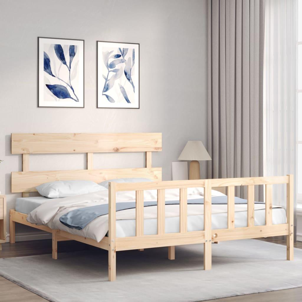 Bed Frame without Mattress 150x200 cm Solid Wood Pine