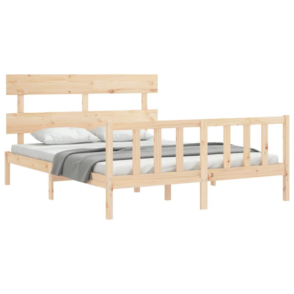 Bed Frame without Mattress 150x200 cm Solid Wood Pine