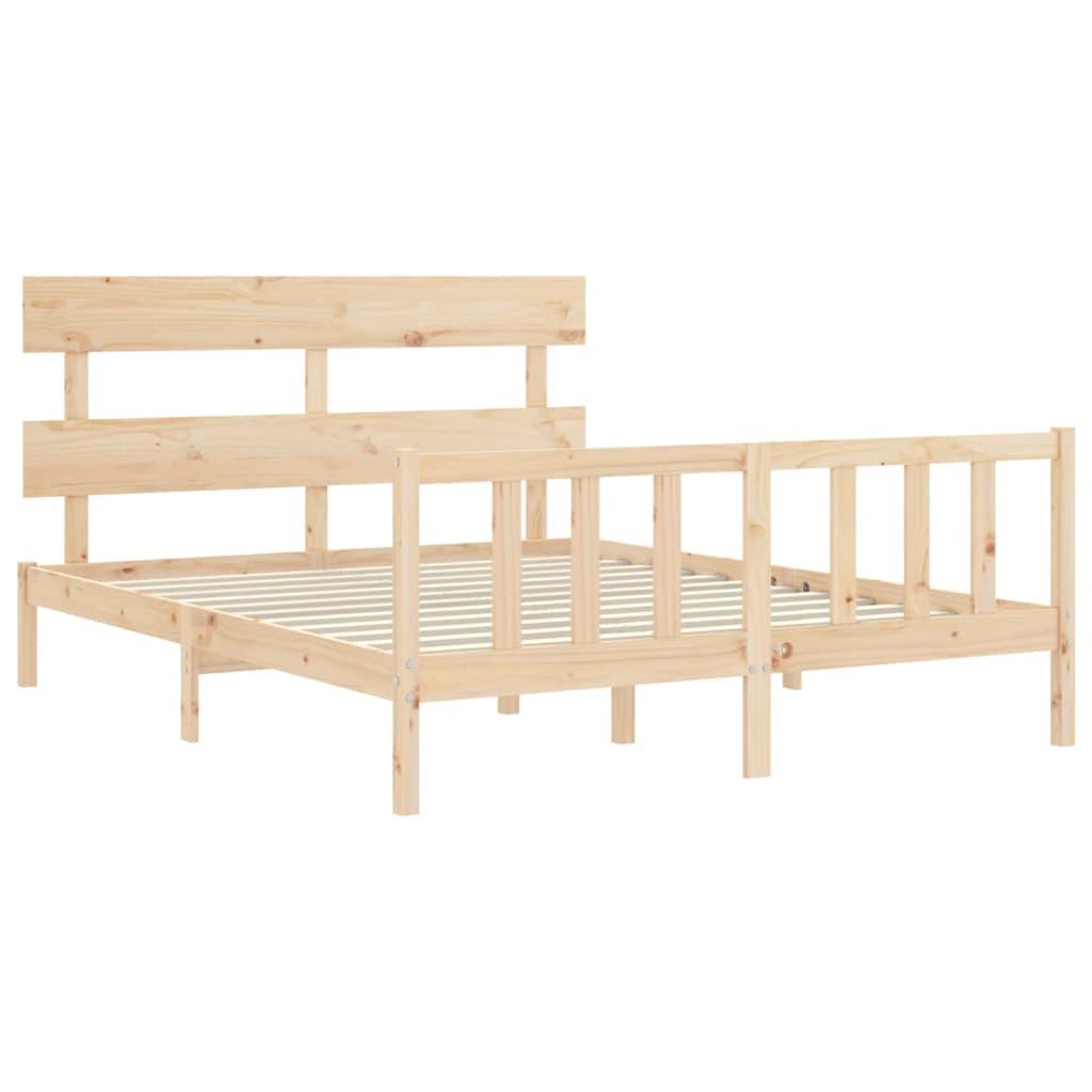 Bed Frame without Mattress 150x200 cm Solid Wood Pine