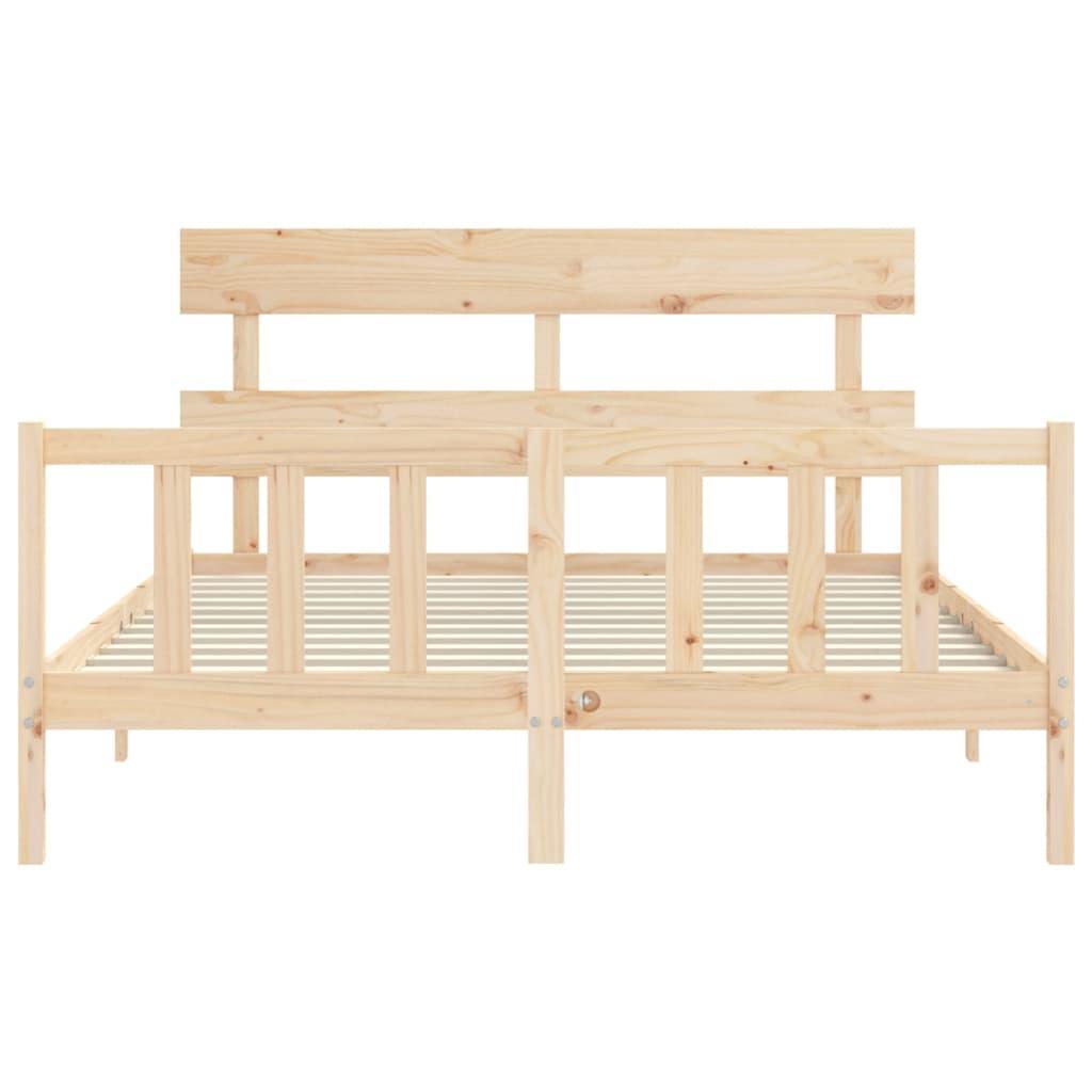 Bed Frame without Mattress 150x200 cm Solid Wood Pine