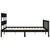 Bed Frame without Mattress Black 150x200 cm Solid Wood Pine