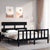 Bed Frame without Mattress Black 150x200 cm Solid Wood Pine