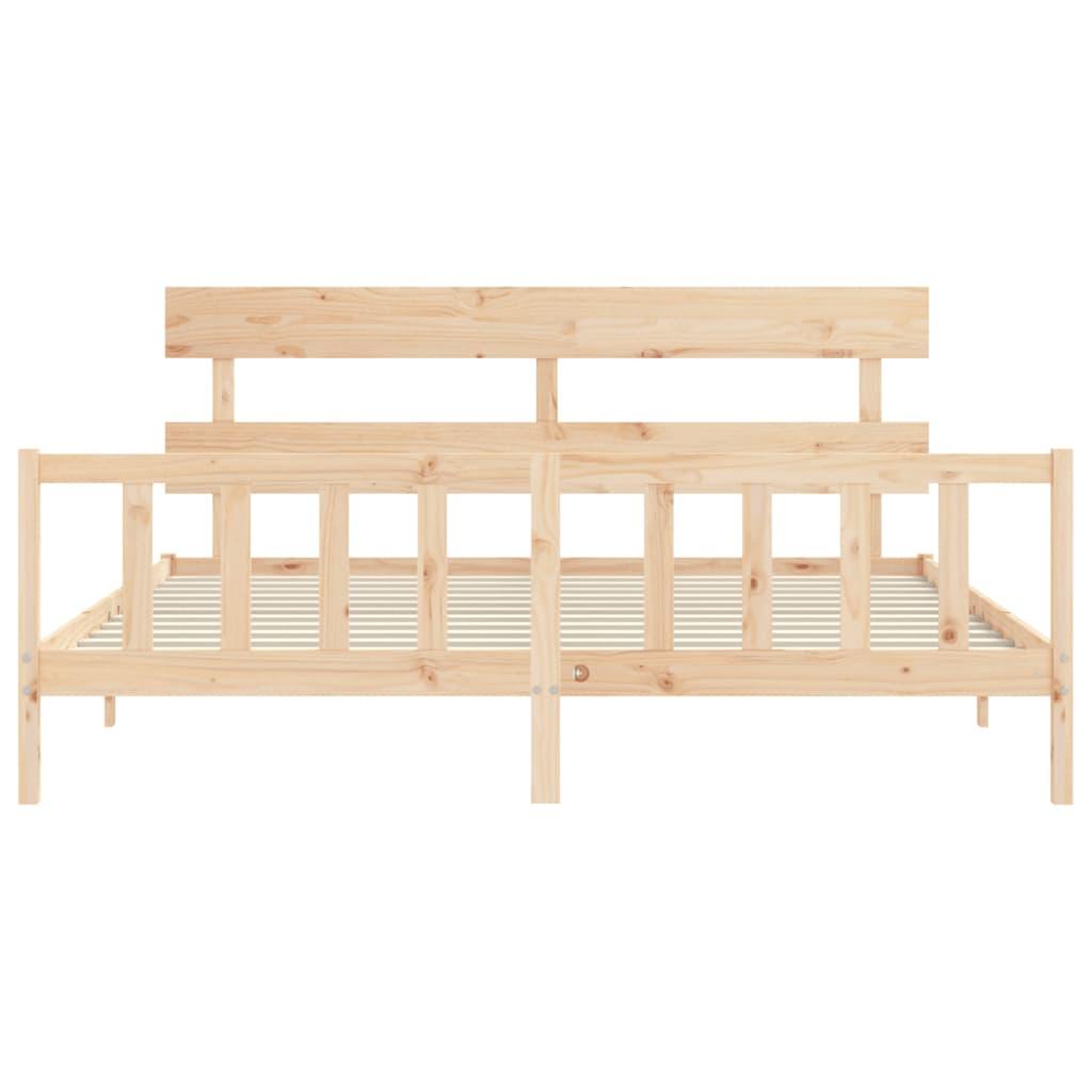 Bed Frame without Mattress 183x203 cm King Solid Wood Pine