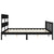 Bed Frame without Mattress Black 183x203 cm King Solid Wood Pine