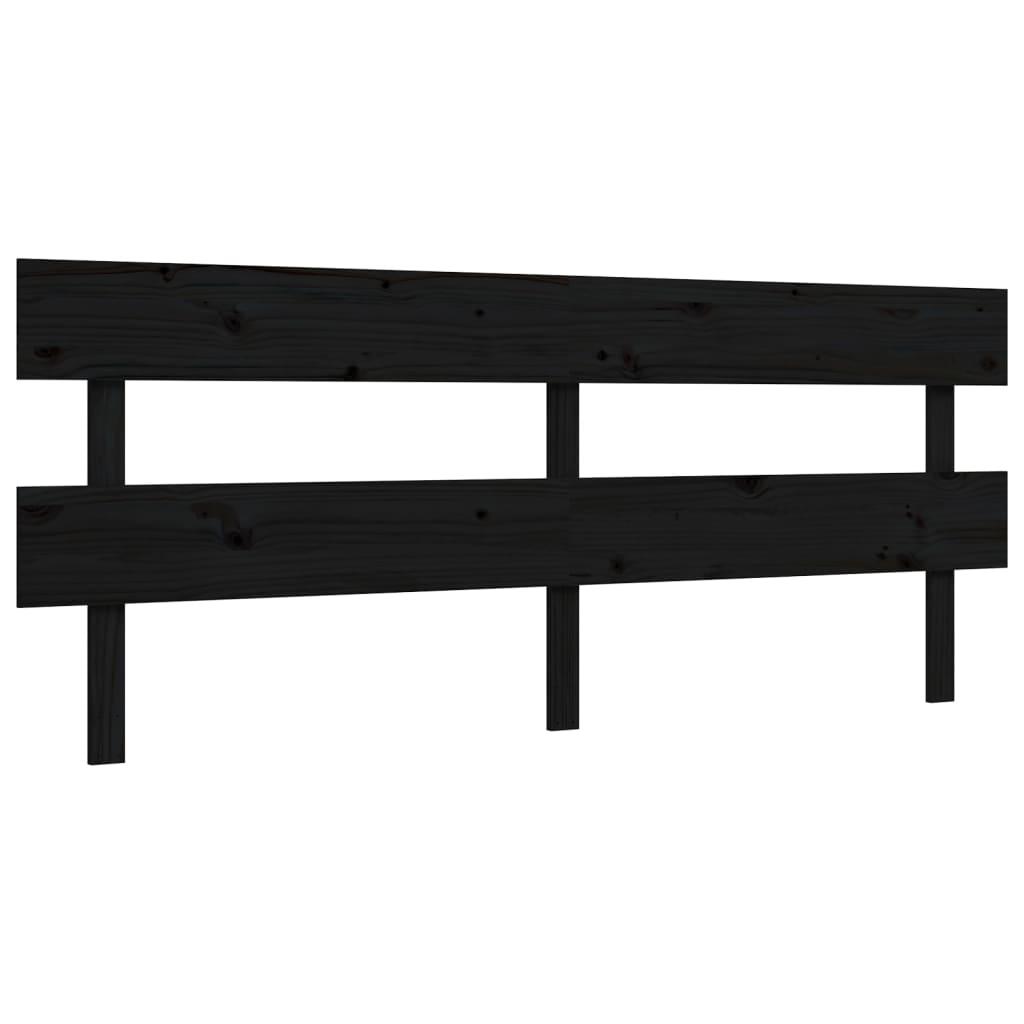 Bed Frame without Mattress Black 183x203 cm King Solid Wood Pine