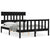 Bed Frame without Mattress Black 135x190 cm Solid Wood Pine