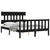 Bed Frame without Mattress Black 135x190 cm Solid Wood Pine