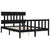 Bed Frame without Mattress Black 135x190 cm Solid Wood Pine