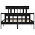 Bed Frame without Mattress Black 135x190 cm Solid Wood Pine