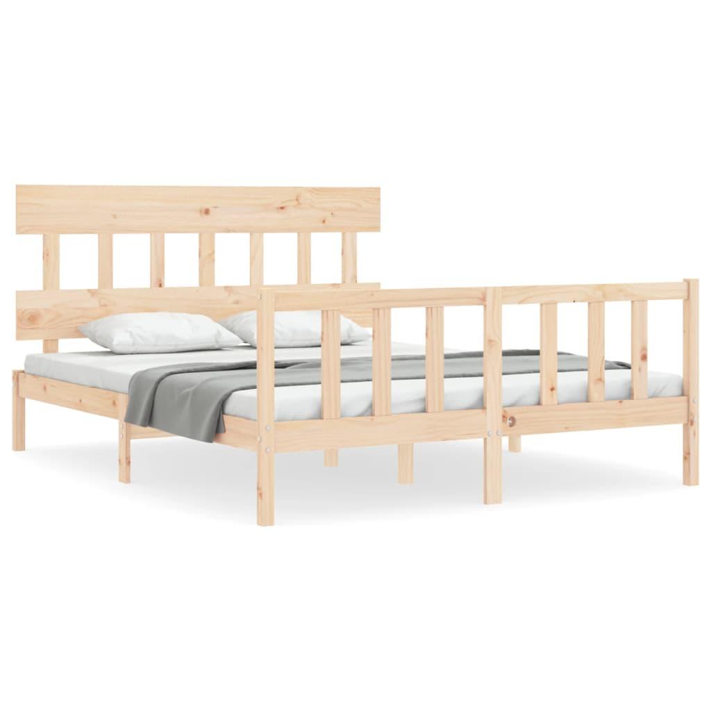 Bed Frame without Mattress 150x200 cm Solid Wood Pine