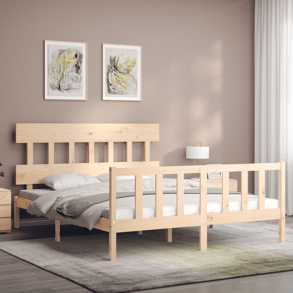 Bed Frame without Mattress 150x200 cm Solid Wood Pine