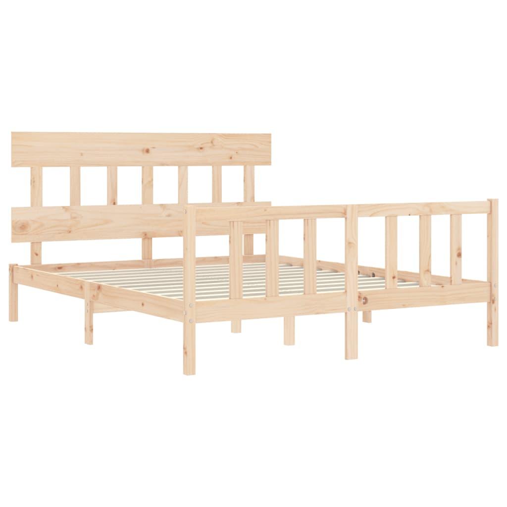 Bed Frame without Mattress 150x200 cm Solid Wood Pine