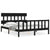 Bed Frame without Mattress Black 150x200 cm Solid Wood Pine