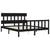 Bed Frame without Mattress Black 150x200 cm Solid Wood Pine