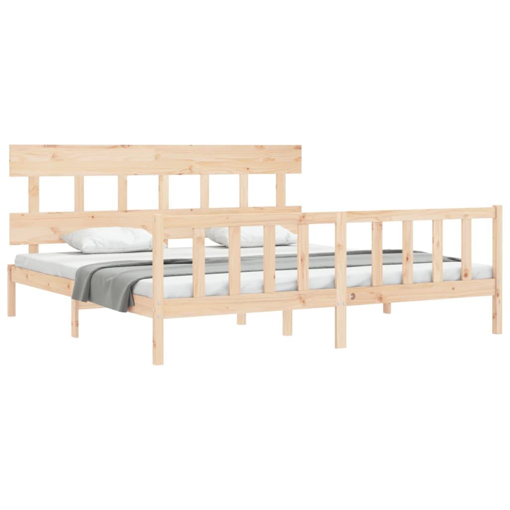 Bed Frame without Mattress 183x203 cm King Solid Wood Pine