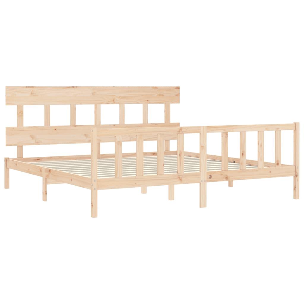 Bed Frame without Mattress 183x203 cm King Solid Wood Pine