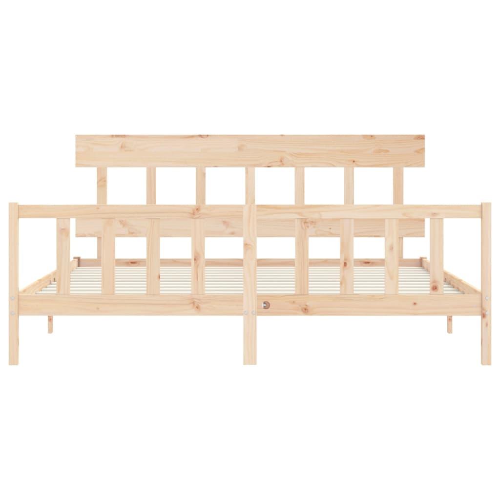 Bed Frame without Mattress 183x203 cm King Solid Wood Pine