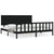 Bed Frame without Mattress Black 183x203 cm King Solid Wood Pine