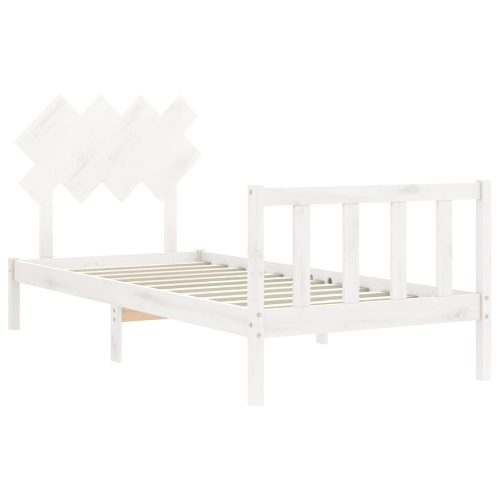 Bed Frame without Mattress White 90x190 cm Solid Wood Pine