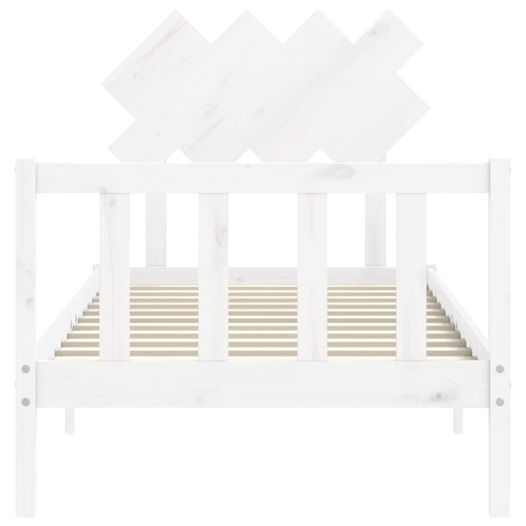 Bed Frame without Mattress White 90x190 cm Solid Wood Pine