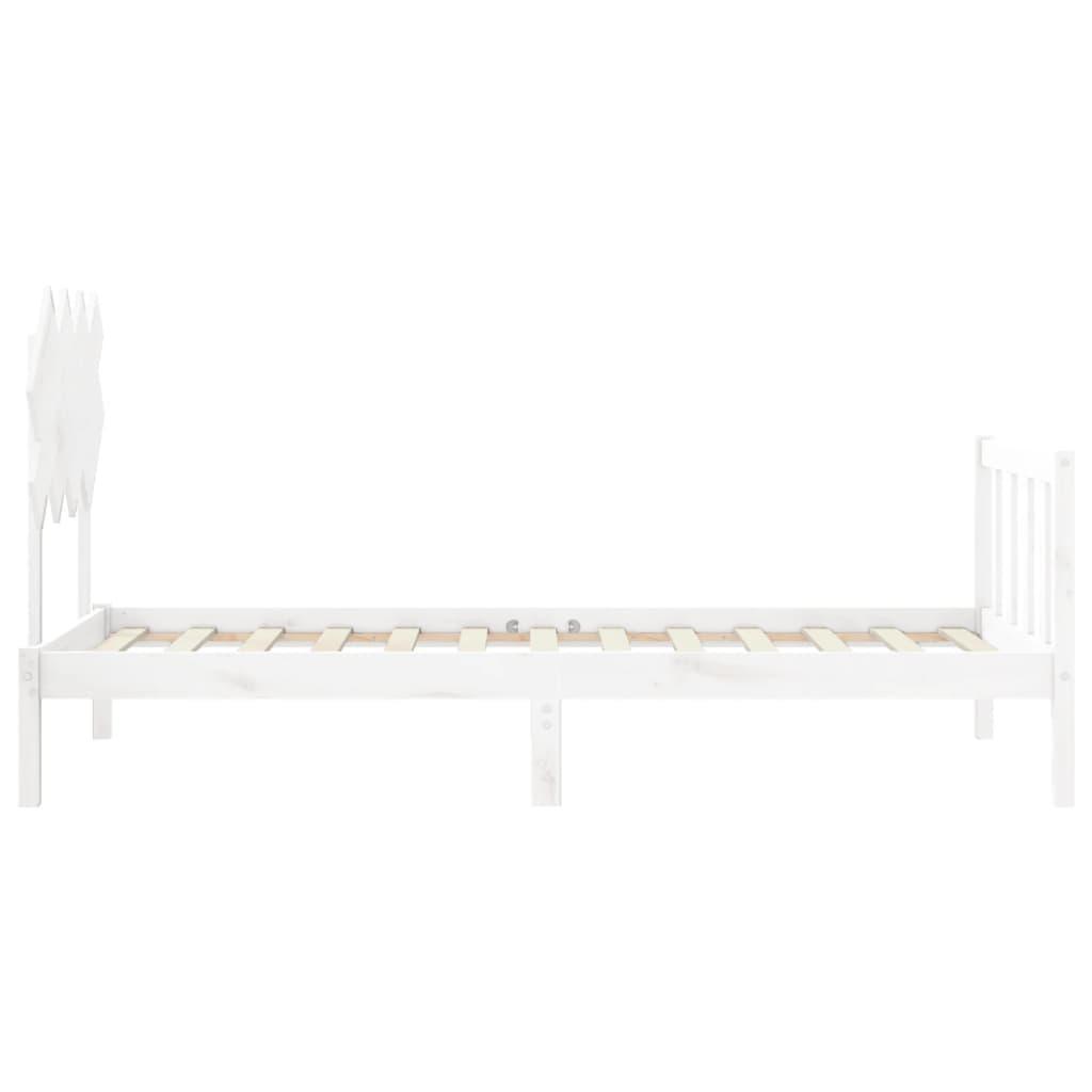 Bed Frame without Mattress White 90x190 cm Solid Wood Pine