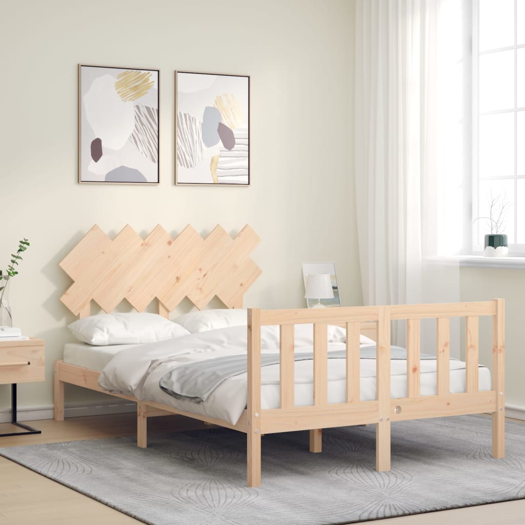 Bed Frame without Mattress 135x190 cm Solid Wood Pine