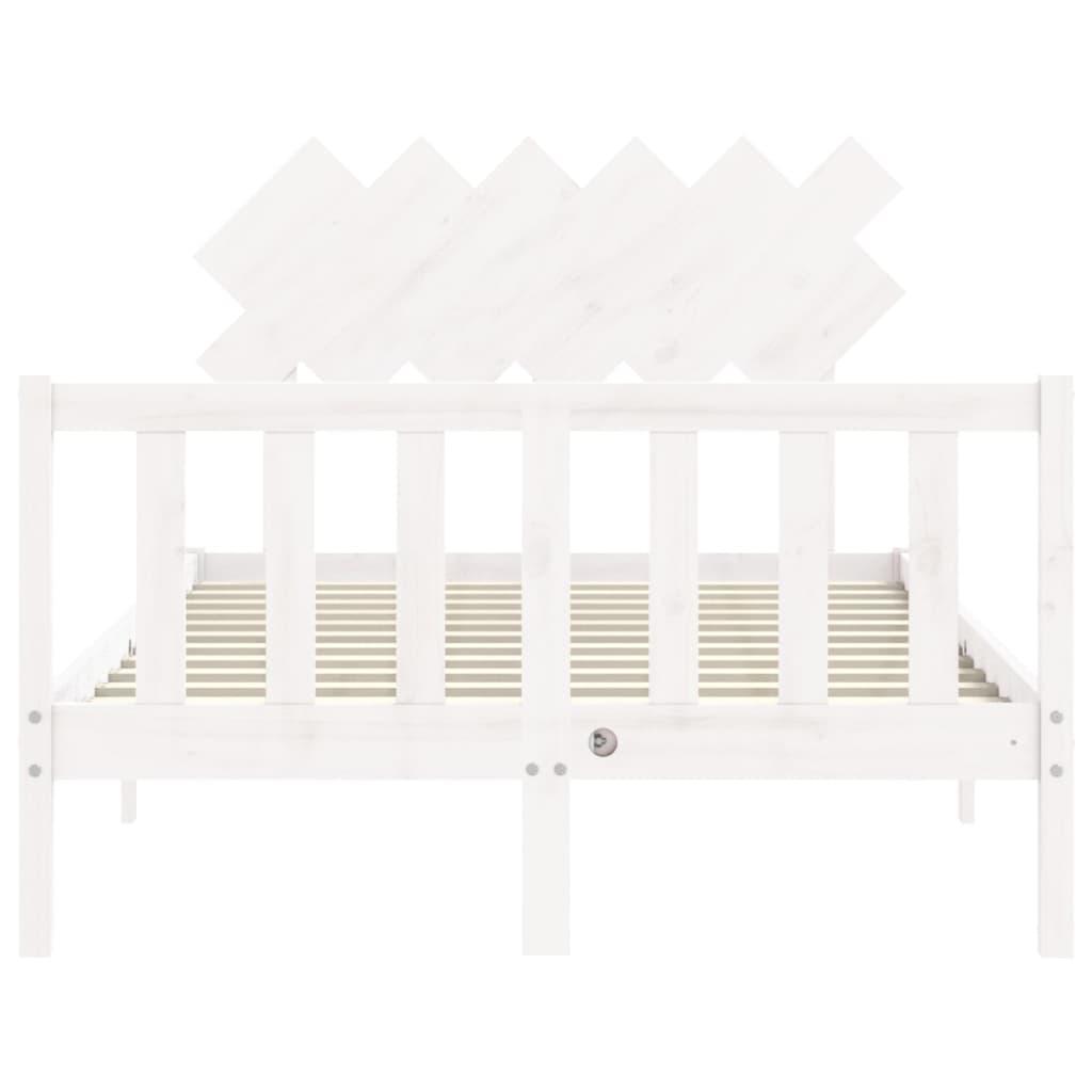 Bed Frame without Mattress White 135x190 cm Solid Wood Pine