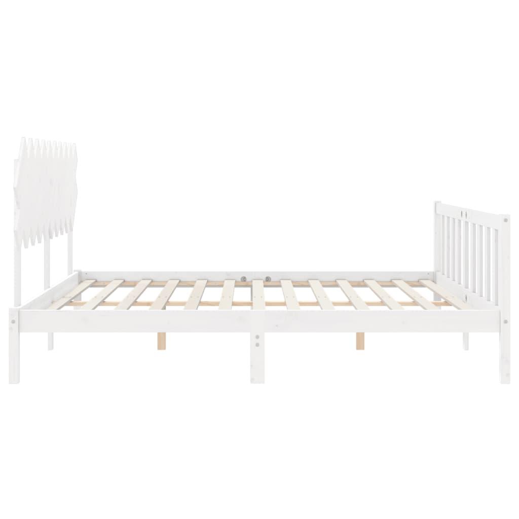 Bed Frame without Mattress White 135x190 cm Solid Wood Pine