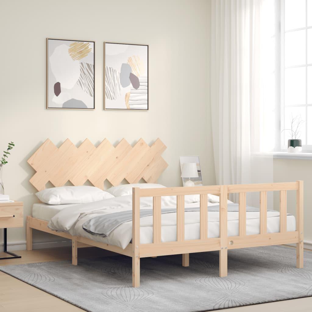 Bed Frame without Mattress 150x200 cm Solid Wood Pine