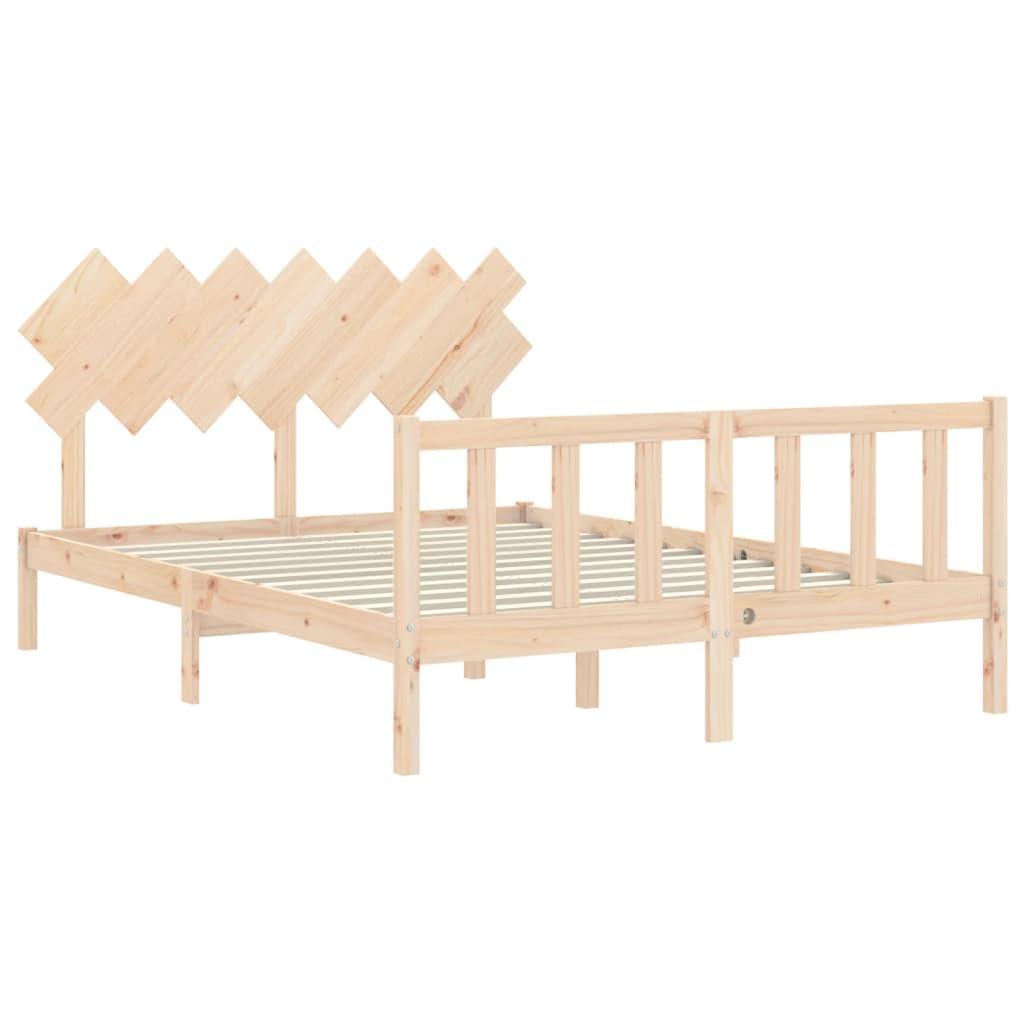 Bed Frame without Mattress 150x200 cm Solid Wood Pine