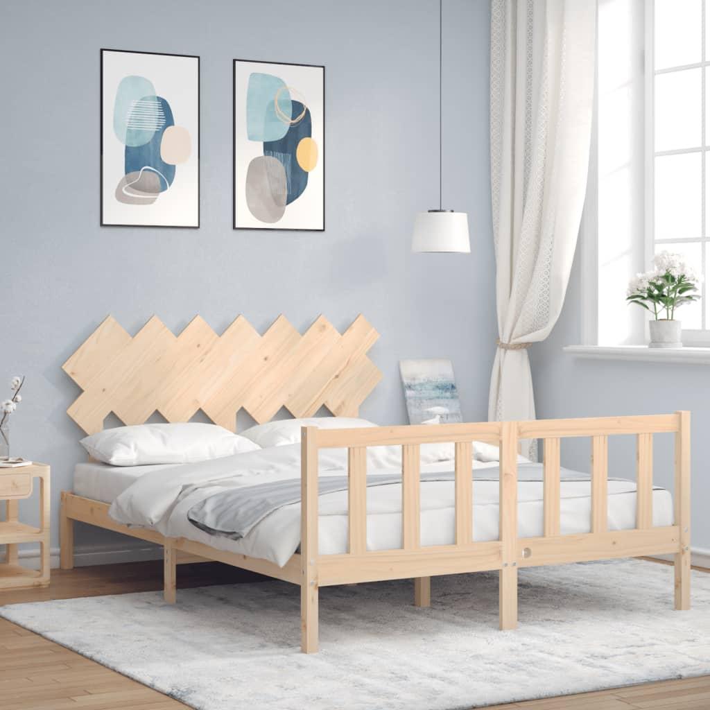 Bed Frame without Mattress 150x200 cm Solid Wood Pine