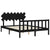 Bed Frame without Mattress Black 150x200 cm Solid Wood Pine