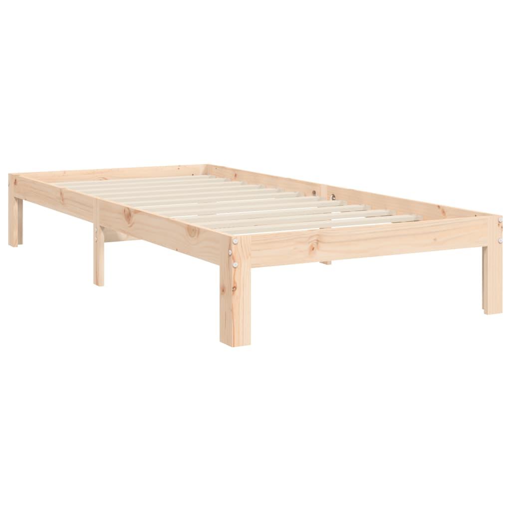 Bed Frame without Mattress 90x190 cm Solid Wood Pine