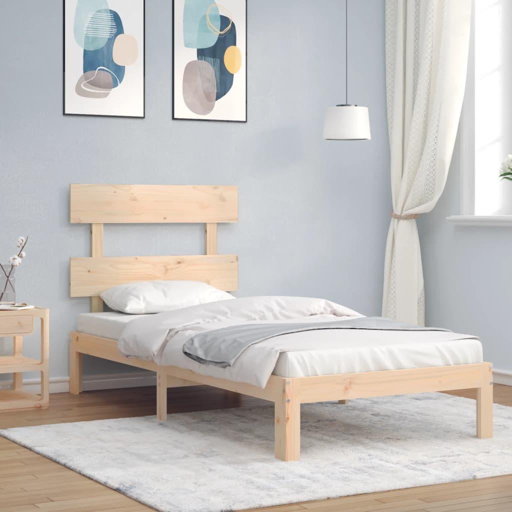 Bed Frame without Mattress 90x190 cm Solid Wood Pine